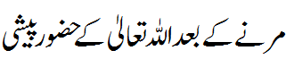 اللہ کے حضورپیشی - In presence of Allah